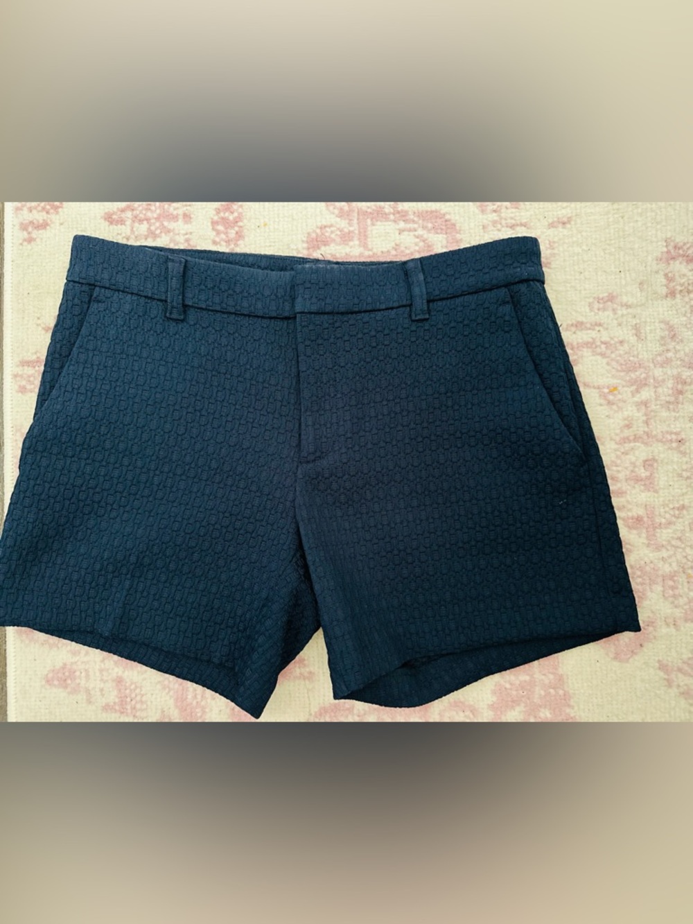 Banana Republic Navy High-Waist Textured Shorts NEW